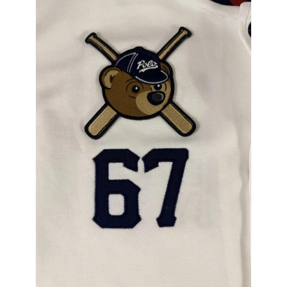 Polo Ralph Lauren Polo Bears 67 Baseball Jacket Mens Large White/Blue/Red - Picture 5 of 12